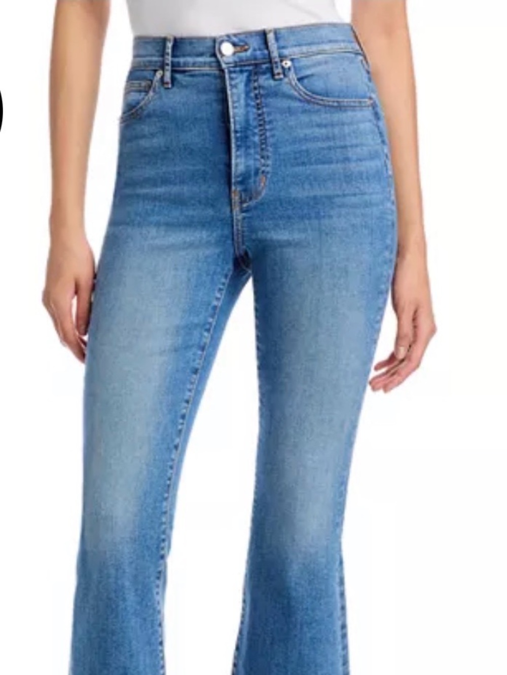 Veronica Beard Carson Light Blue High-Rise Ankle Flare Jeans